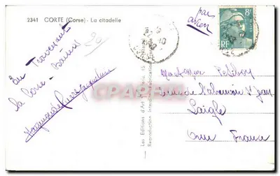 Corte (Corsica) - La fortezza — Les Éditions d'Art, n°2341 — Verso