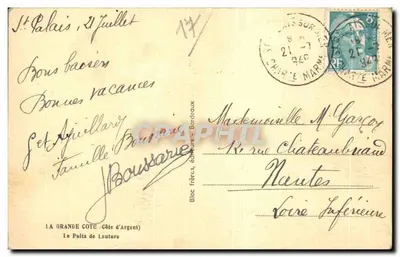 Il Pozzo di Lautare — Côte d'Argent — Bloc frères, editori, Bordeaux — Verso