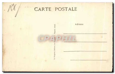 Wyjście z portu LA ROCHELLE — widok portu z Wieżą La Rochelle — wydawca R. Borgevin, nr 3377 — Rewers