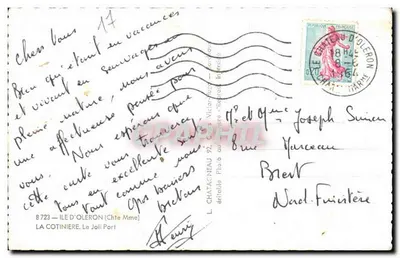 Porto de La Cotinière — Ilha de Oleron — editor L. Chatacneau, n° 8723 — Verso