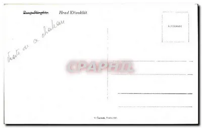 Zamek w Křivoklát — widok panoramiczny i wnętrza — V Čermák, Praha XVI — Rewers