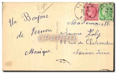 Vernon (Eure) — Coin pittoresque au bord de la Seine — Édition G. André — Verso