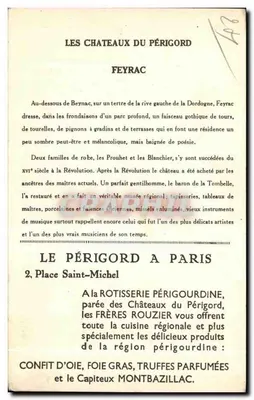 Feyrac — Castelo dos Périgord — Coleção da Solução Paumukere — Verso