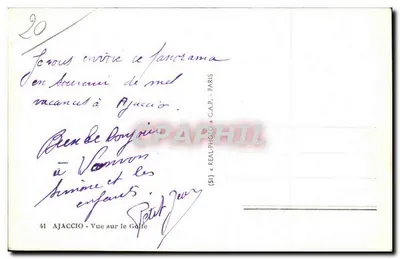 Ajaccio — Widok na Zatokę — wydawca C.A.P. nr 41 — Rewers