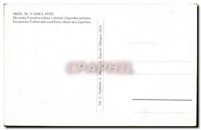 Fête de mariage croate — Zagorje — édition de Markojević, Zagreb, n°7 — Rewers