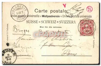 Mendrisio — Igreja paroquial e monumento Lavizzari — Agostino Colombo, H. G. & Co. Z. Depositado. — Verso