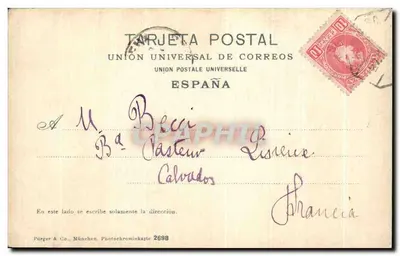 Jerez de la Frontera — A Cartuja. Pátio dos azulejos — Purger & Co., München, Photochromikarte 2698 — Verso