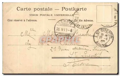 Cartolina d'epoca Gruss von Herisau — Verso