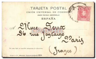 Kościół Salesasów — Barcelona — Purger & Co., Monachium, nr 2344 — Rewers