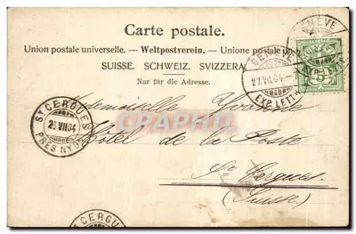 Genebra — Rue du Mont Blanc & Hôtel des Postes — G.L.M. 5 — Verso