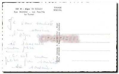 Alger (El Djézair) — Rue Michelet, Facultés, Tunel — Wydawnictwo Jomone — Rewers