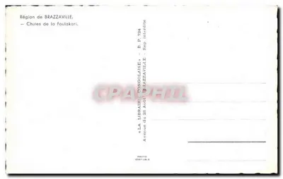 Cachoeiras da Foulakari — Região de Brazzaville — La Librairie Congolaise, n° 724 — Verso