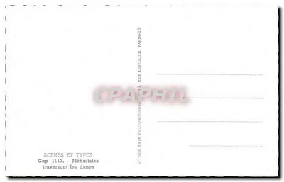 Méharistas atravessando as dunas — Cap 1117 — Gîp des Arts Photomécaniques, Paris-13e — Verso