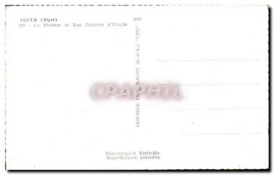 Algier — Teatr i ulica Dumont d'Urville — Combiér Drukarnia (S.-et-L.) — Rewers