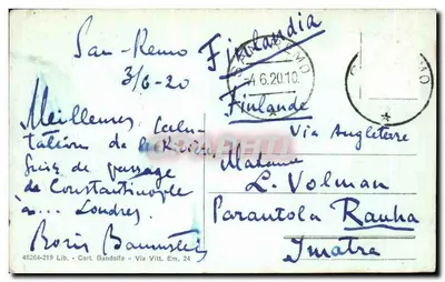 S. REMO - Ogólny widok — panoramowy widok portu i wzgórzy — Cart. Gandolfo, n° 46264-219 — Rewers