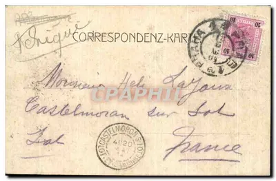 Graben w Pradze — widok ulicy z tramwajem — Carl Rellmann in Prag — Rewers