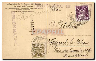 Festiwal weselny — Boemia — wydawca Josef Böhmann, Karlsbad — Rewers
