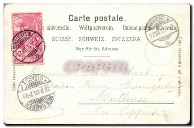 Stara pocztówka Kloster und Hauptplatz Gruss aus Einsiedeln — Rewers