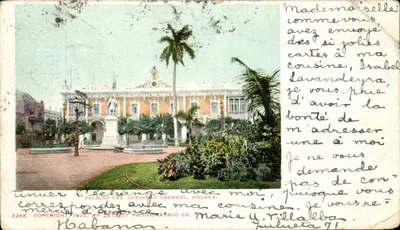 Bilhete postal antigo Palácio do Governo Geral Havana Cuba