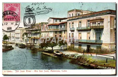 Rio San Juan, Matanzas, Cuba — vista do rio com edifícios — editor G. 12049a