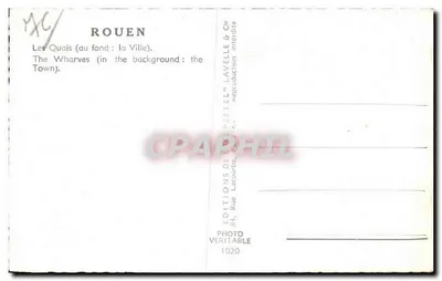 Rouen — Les Quais (w tle: Miasto) — Estel, n° 1020 — Rewers