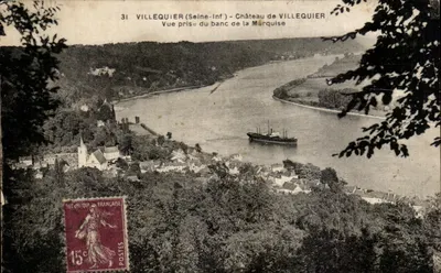 Villequier (Seine-Inf.) — Castelo de Villequier — Vista tirada do banco da Marquesa