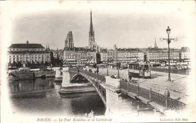 Rouen — O Ponte Boieldieu e a Catedral — Coleções ND Phot
