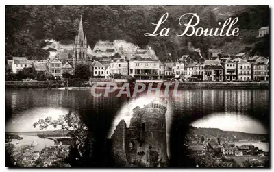 La Bouille — vista panorâmica com castelo e igreja — Edição « La Cigogne »
