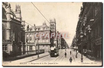 Rouen — Perspectiva da Rue Jeanne-d'Arc — Collections ND Phot