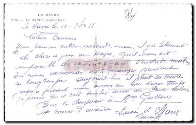 Le Havre — Ogród Świętego Rocha — seria S.36 — Rewers