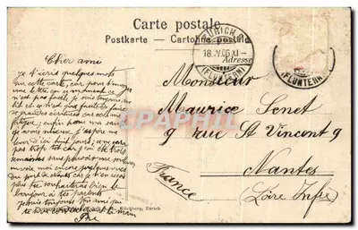 Navio a vapor Wagenswiel — Lago de Zurique — Editor Flüter & Cie, n° 2849 — Verso