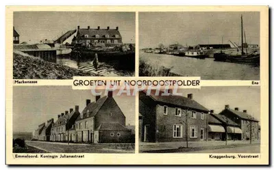 Markenesse, Emmeloord, Kraggenburg — Vista de bairros da Noordoostpolder — Editor não identificado