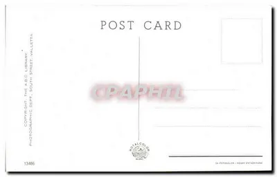 Plik Tigne Beach - Malta — widok plaży z kąpielakami i jachtami — wydawca Royalcolor, nr 13486 — Rewers
