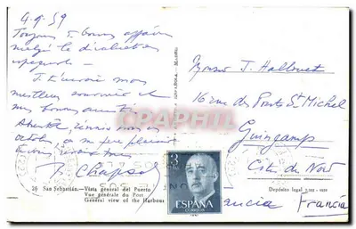 San Sebastián — Ogólny widok portu — Wydawca MADEL — Rewers