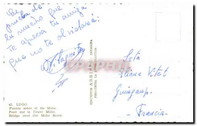Lugo — Ponte sobre o rio Miño — Edições Arrípas-Zapagaza n°43 — Verso
