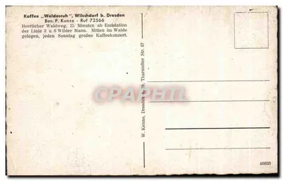 Café "Walde ruh", Wilschdorf b. Dresden — Nr. 193 — Verso