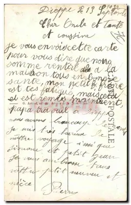 Dieppe — Kasyno i perspektywa bulwaru Verdun — G. Artaud, n° 461 — Rewers