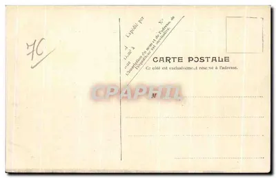 Okrągłe miejsce w Dieppe — Plaża Puy i skała — V. P. Paris, Nr 62 — Rewers