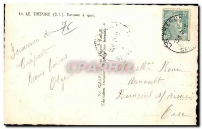 Le Tréport (S.-I.) — Boten aan de kade — Ed. G.ALF, 30 rue Crépon, Parijs — Achterkant