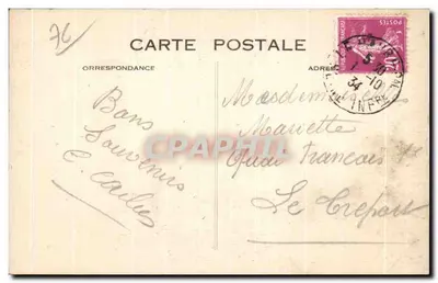 Le Havre — O farol e os rebocadores na doca — C. M. Le Havre, n°29 — Verso
