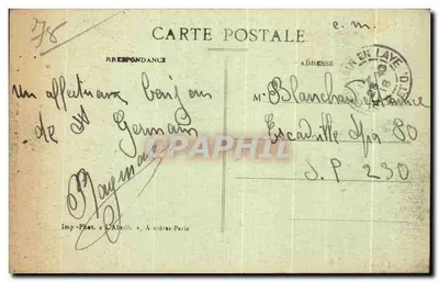 Saint-Germain-en-Laye - La Forêt - La Croix de Noailles y Poste de Secours del Club de Turismo de Francia — Reverso