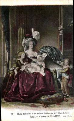 Marie-Antoinette e seus filhos — Quadro de Mme Vigée-Lebrun — Editado para o CHOCOLAT-LOUIT