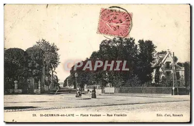 Stara pocztówka St Germain en Laye — Place Vauban — Rue Franklin