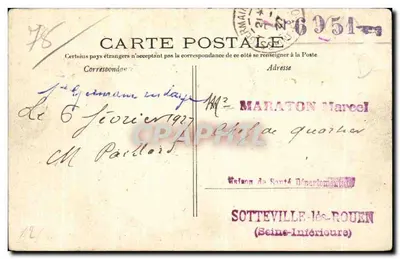 Stara pocztówka St Germain en Laye — Place Vauban — Rue Franklin — Rewers