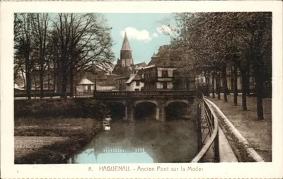 Haguenau — Velho Ponte sobre a Moder — Cartas 'La Cigogne', Strasbourg