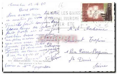 Amélie-les-Bains — Vista geral e o Forte — editor CAP — Verso