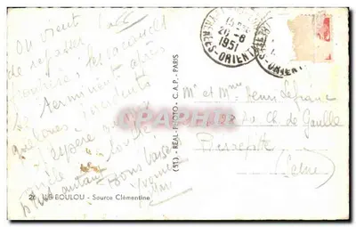 Źródło Clémentine — Wyspa Boulogne — (51) — REAL-PHOTO - Stara pocztówka - PARIS — Rewers