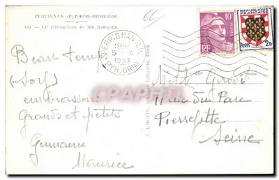 Perpignan — O Palmarium e os Bancos — A. L'HOSTE, n°103 — Verso