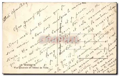 Bizerte — Widok ogólny i Urząd Miasta — Wydawca A.A. (seria 150) — Rewers