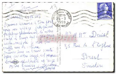 Marsella - El Quai des Belges y los Hoteles — Editado por Tardy — Reverso